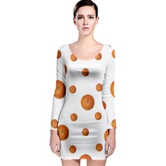 Tangerines Photo Motif Pattern Design Long Sleeve Bodycon Dress by dflcprintsclothing