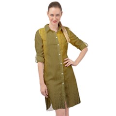 Golden Long Sleeve Mini Shirt Dress by impacteesstreetweargold