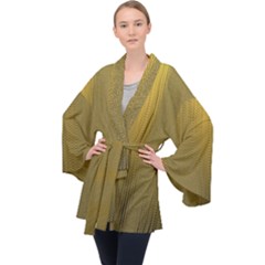 Golden Long Sleeve Velvet Kimono 
