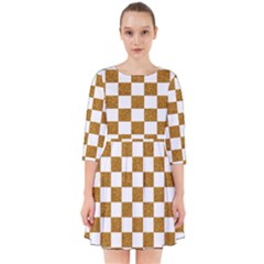 Checkerboard Gold Smock Dress by impacteesstreetweargold