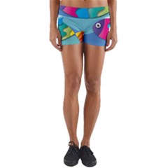 Illustrations Fish Sea Summer Colorful Rainbow Yoga Shorts