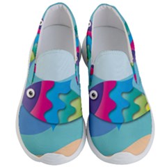 Illustrations Fish Sea Summer Colorful Rainbow Men s Lightweight Slip Ons