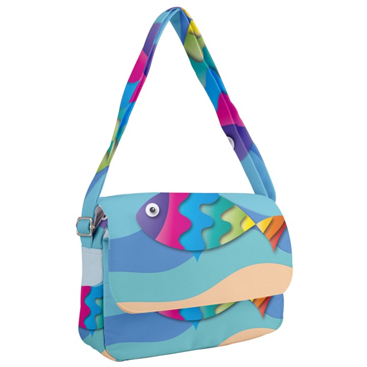 Illustrations Fish Sea Summer Colorful Rainbow Courier Bag