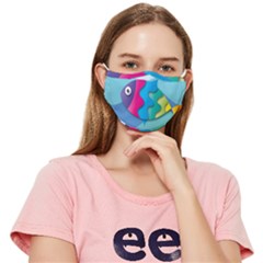 Illustrations Fish Sea Summer Colorful Rainbow Fitted Cloth Face Mask (adult)