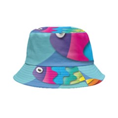 Illustrations Fish Sea Summer Colorful Rainbow Inside Out Bucket Hat