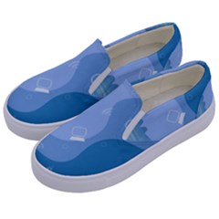 Online Woman Beauty Blue Kids  Canvas Slip Ons by Mariart