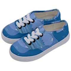Online Woman Beauty Blue Kids  Classic Low Top Sneakers by Mariart