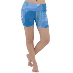 Online Woman Beauty Blue Lightweight Velour Yoga Shorts by Mariart