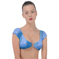 Online Woman Beauty Blue Cap Sleeve Ring Bikini Top by Mariart