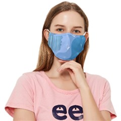 Online Woman Beauty Blue Fitted Cloth Face Mask (adult)