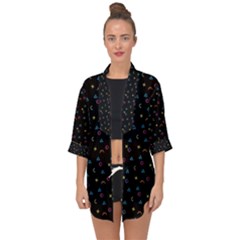 Abstract Texture Open Front Chiffon Kimono by Alisyart