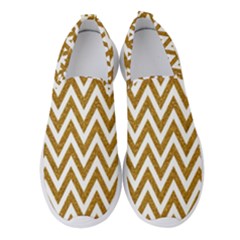 Chevron Gold Women s Slip On Sneakers