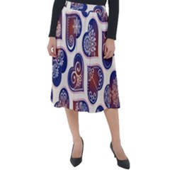 Heart Mandala Classic Velour Midi Skirt  by designsbymallika