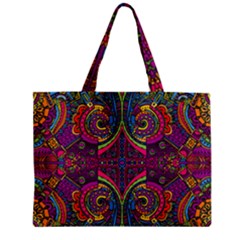 Colorful Boho Pattern Zipper Mini Tote Bag