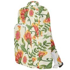 Orange Flowers Double Compartment Backpack