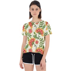 Orange Flowers Open Back Sport Tee