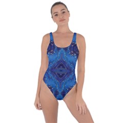Blue Golden Marble Print Bring Sexy Back Swimsuit by designsbymallika