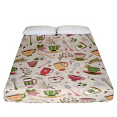 Green Tea Love Fitted Sheet (california King Size)