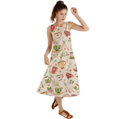 Green Tea Love Summer Maxi Dress by designsbymallika