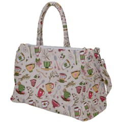 Green Tea Love Duffel Travel Bag by designsbymallika