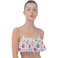 Green Tea Love Frill Bikini Top by designsbymallika