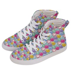 Cute Emoticon Pattern Women s Hi-top Skate Sneakers by designsbymallika