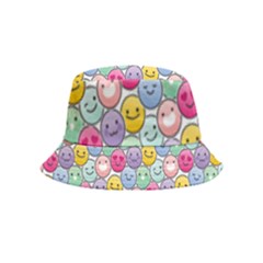 Cute Emoticon Pattern Inside Out Bucket Hat (kids) by designsbymallika