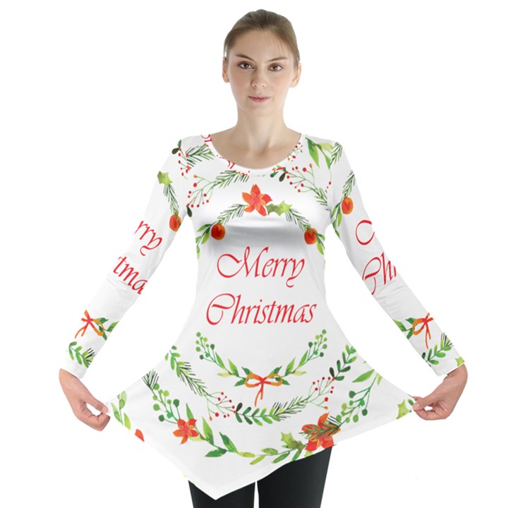 Merry Christmas Long Sleeve Tunic 