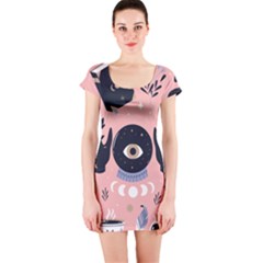 Astrology Short Sleeve Bodycon Dress