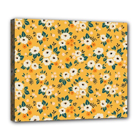 White Flowers Deluxe Canvas 24  X 20  (stretched) by designsbymallika