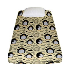 Cute Penguin Love Fitted Sheet (single Size) by designsbymallika