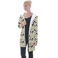 Cute Penguin Love Longline Hooded Cardigan by designsbymallika