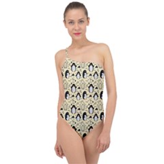 Cute Penguin Love Classic One Shoulder Swimsuit by designsbymallika