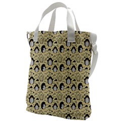 Cute Penguin Love Canvas Messenger Bag by designsbymallika