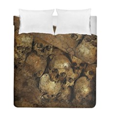 Skull Texture Vintage Duvet Cover Double Side (full/ Double Size)