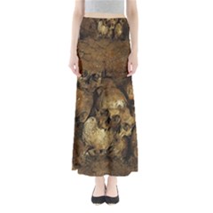 Skull Texture Vintage Full Length Maxi Skirt