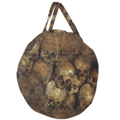 Skull Texture Vintage Giant Round Zipper Tote