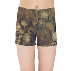 Skull Texture Vintage Kids  Sports Shorts