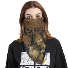 Skull Texture Vintage Face Covering Bandana (triangle)