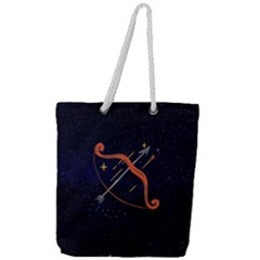 Zodiak Sagittarius Horoscope Sign Star Full Print Rope Handle Tote (large)