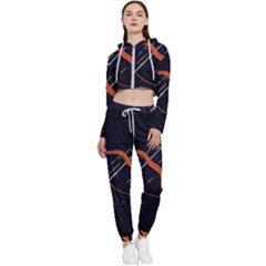 Zodiak Sagittarius Horoscope Sign Star Cropped Zip Up Lounge Set