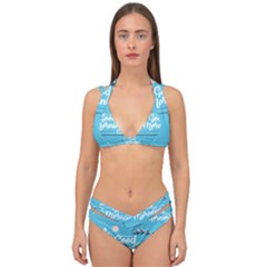 Background Good Morning Double Strap Halter Bikini Set