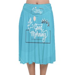 Background Good Morning Velvet Flared Midi Skirt by Alisyart