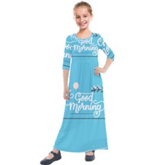 Background Good Morning Kids  Quarter Sleeve Maxi Dress by Alisyart
