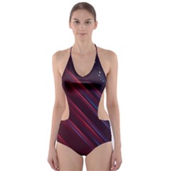 Illustrations Space Purple Cut-out One Piece Swimsuit by Alisyart