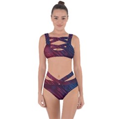 Illustrations Space Purple Bandaged Up Bikini Set 