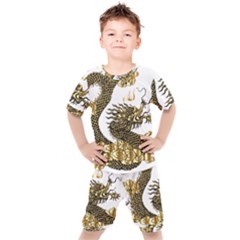 Dragon Animals Monster Kids  Tee And Shorts Set