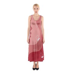 Online Woman Beauty Pink Sleeveless Maxi Dress