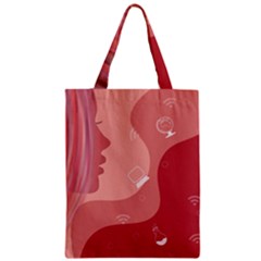 Online Woman Beauty Pink Zipper Classic Tote Bag by Mariart