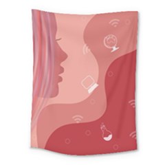 Online Woman Beauty Pink Medium Tapestry